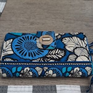 Vera Bradley Blue and Black Floral Wallet